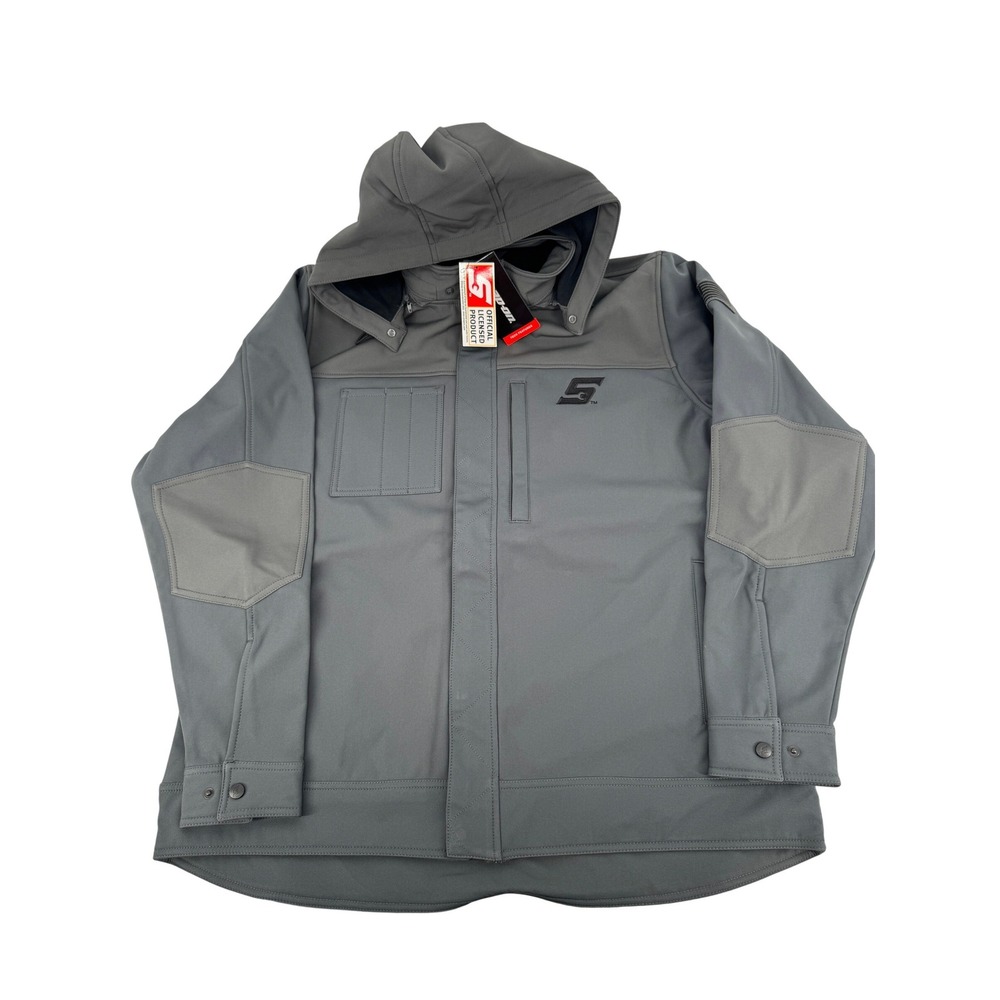 New Snap-on Tech Softshell Hooded‎ Jacket Mens XL Grey Water Resistant Workwear